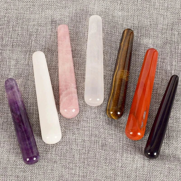 Massage Stick Natural Rose Quartz Face Body Eye Crystal Mineral Stone Massager