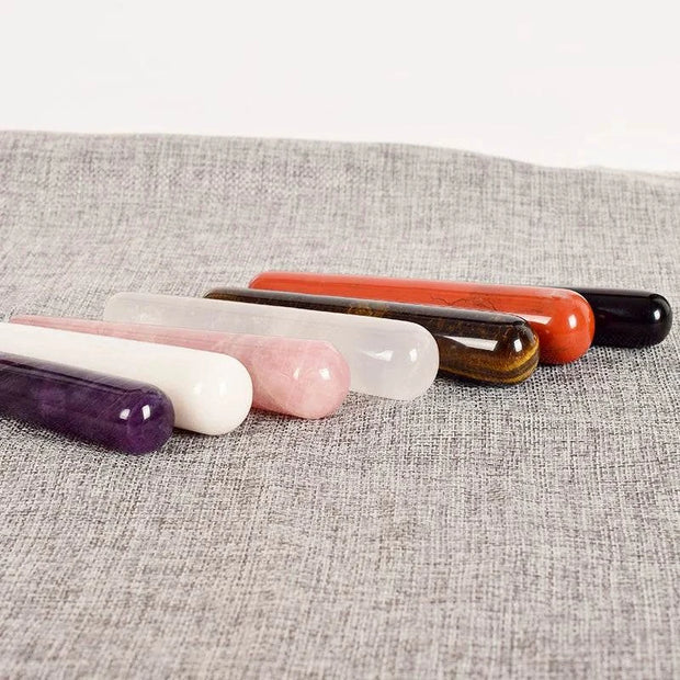 Massage Stick Natural Rose Quartz Face Body Eye Crystal Mineral Stone Massager