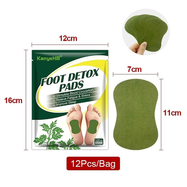 Detox Foot Patches Pads 12/24Pcs Natural Herbal Wormwood Artemisia Argyi Feet Body