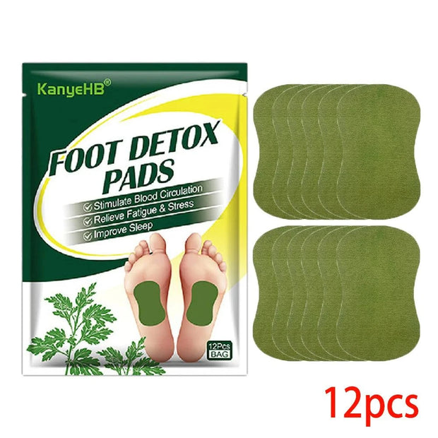 Detox Foot Patches Pads 12/24Pcs Natural Herbal Wormwood Artemisia Argyi Feet Body