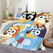 cartoon cute b-bluey-s dog blanket on sofa, soft plush fabric