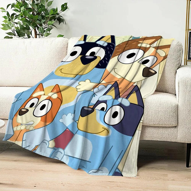 Cartoon Cute B-Bluey-S Dog Blanket Skin friendly comfort warm soft