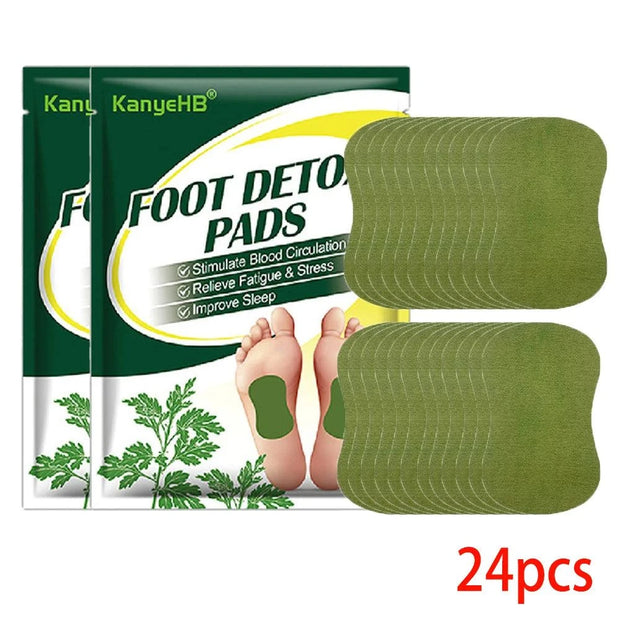 Detox Foot Patches Pads 12/24Pcs Natural Herbal Wormwood Artemisia Argyi Feet Body