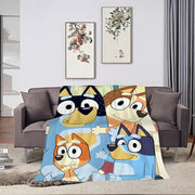 Cartoon Cute B-Bluey-S Dog Blanket Skin friendly comfort warm soft