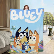 Cartoon Cute B-Bluey-S Dog Blanket Skin friendly comfort warm soft